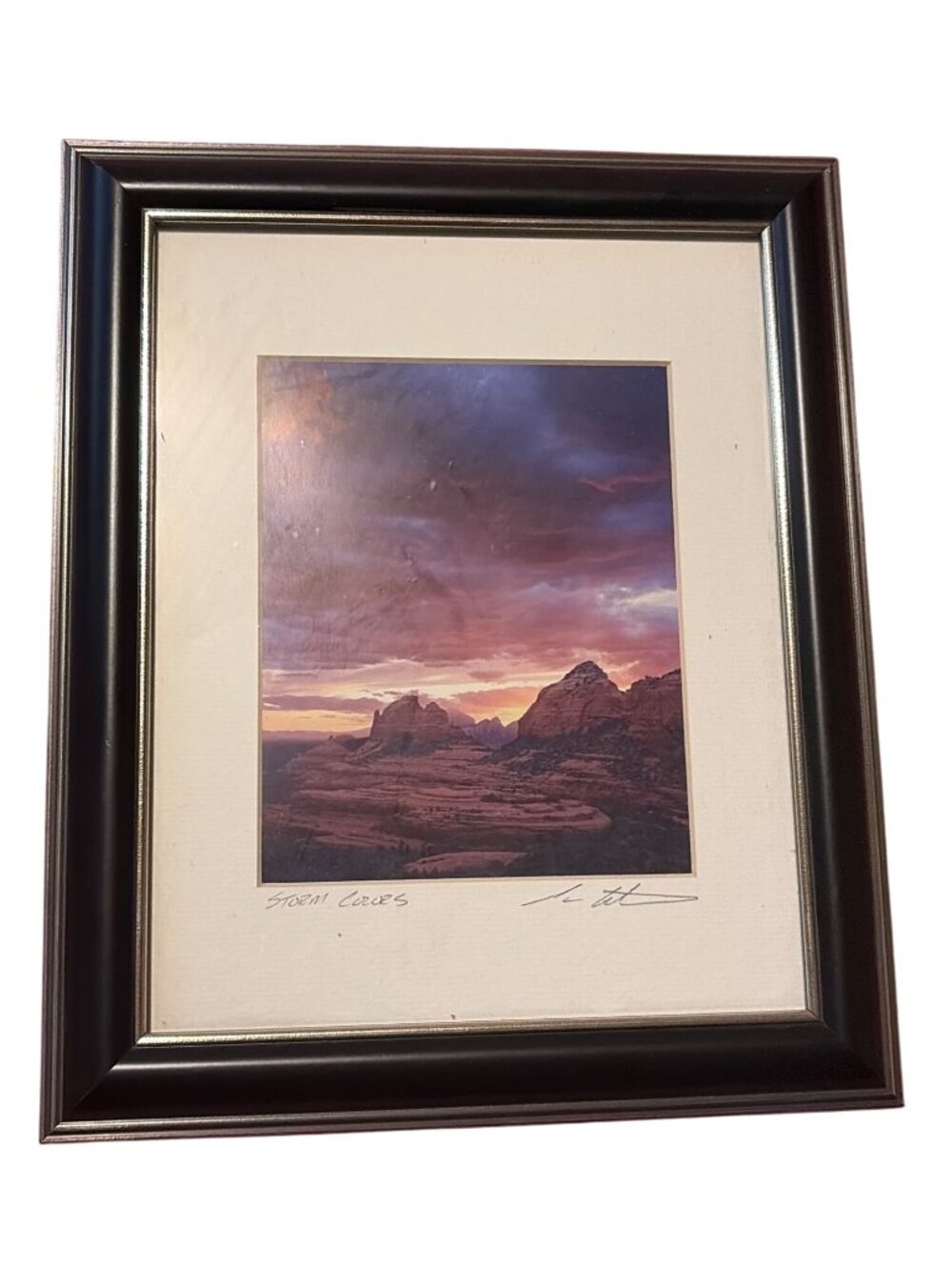 Ian Whitehead Signed Print Storm Colors Framed Landscape Sedona AZ Beautiful
